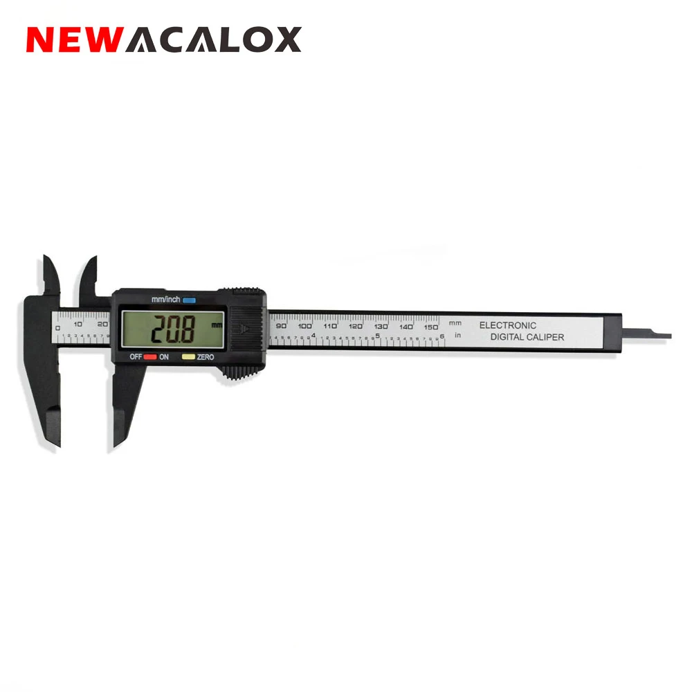 NEWACALOX измерительный инструмент экстра-большой lcd штангенциркуль " 0-150 мм/0,1 мм картонные волокна композиты штангенциркуль микрометр