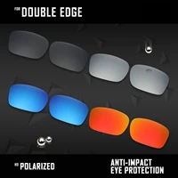 oowlit 4 pairs polarized sunglasses replacement lenses for oakley double edge oo9380 black silver ice blue fire red