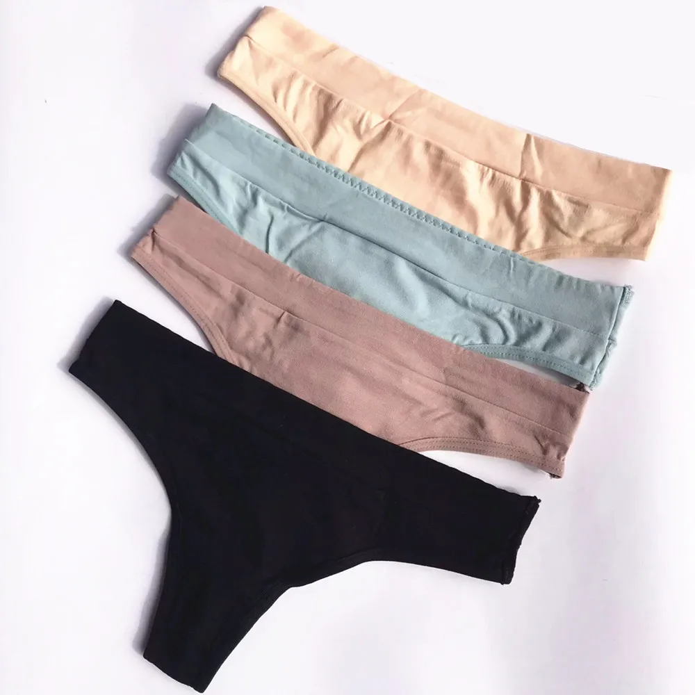 

3Pcs Women Cotton Panties Thong Sexy Solid G-String Women Underwear Underpants Female Lingerie Briefs Ladies Panties Seamless