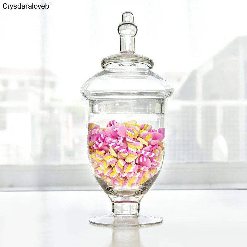 

Glass Creative European Style Candy Jewelry Coin Storage Box Container Box Can Card Candlestick Wedding Gift