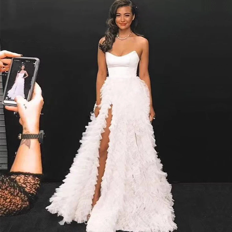 Женское длинное платье знаменитости Adyce кружевное Клубное без рукавов и бретелек