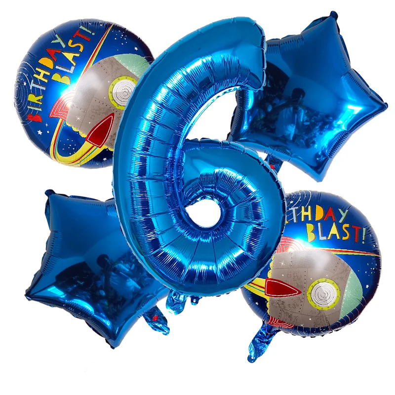 5шт./лот 32-дюймовый синий космический тематический шар в виде цифр звезд