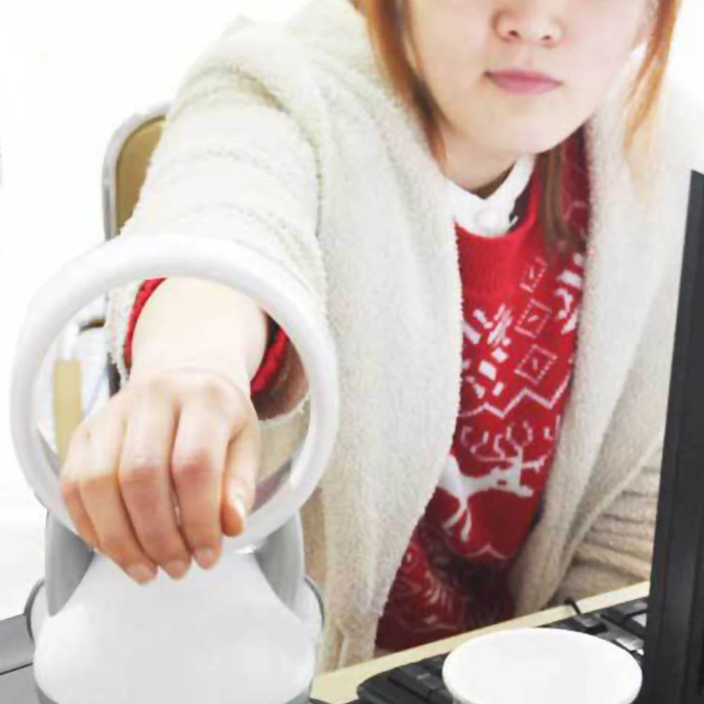 USB Rechargeable Bladeless Fan Fashion Cute Cooler Portable Mini Table Leafless Air Cooling Handy For Home Office |