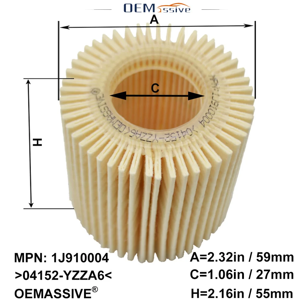 3x Масляный фильтр для Toyota Prius V Lexus CT200h 2012 2013 2014 2015 / Corolla 2009 2010 2011 Scion XD 2008 Plug
