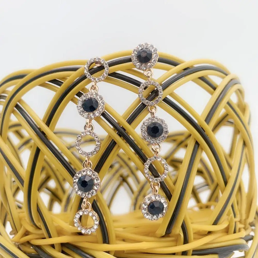 Новые золотые стеклянные серьги модные ювелирные свадебные подарки для