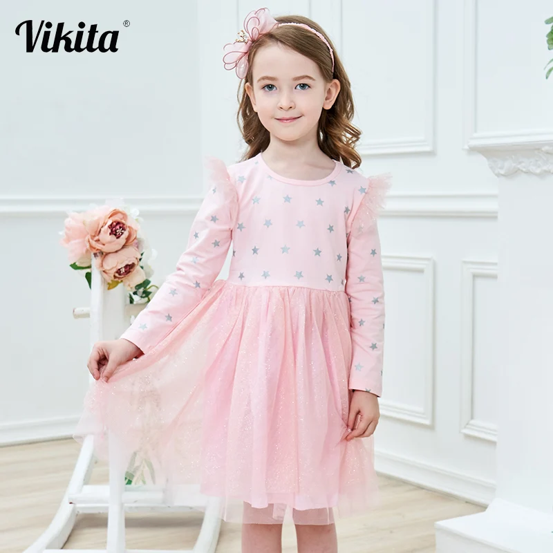 VIKITA Girls Princess Dress for Kids Baby Tutu Dresses Children Party Gown Christmas Clothes Vestidos | Детская одежда и обувь