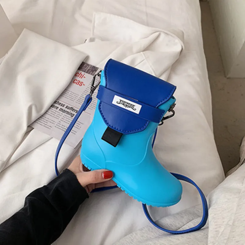 Милые дождевые сапоги маленькая сумка для женщин 2021 новые модные ПВХ мессенджер