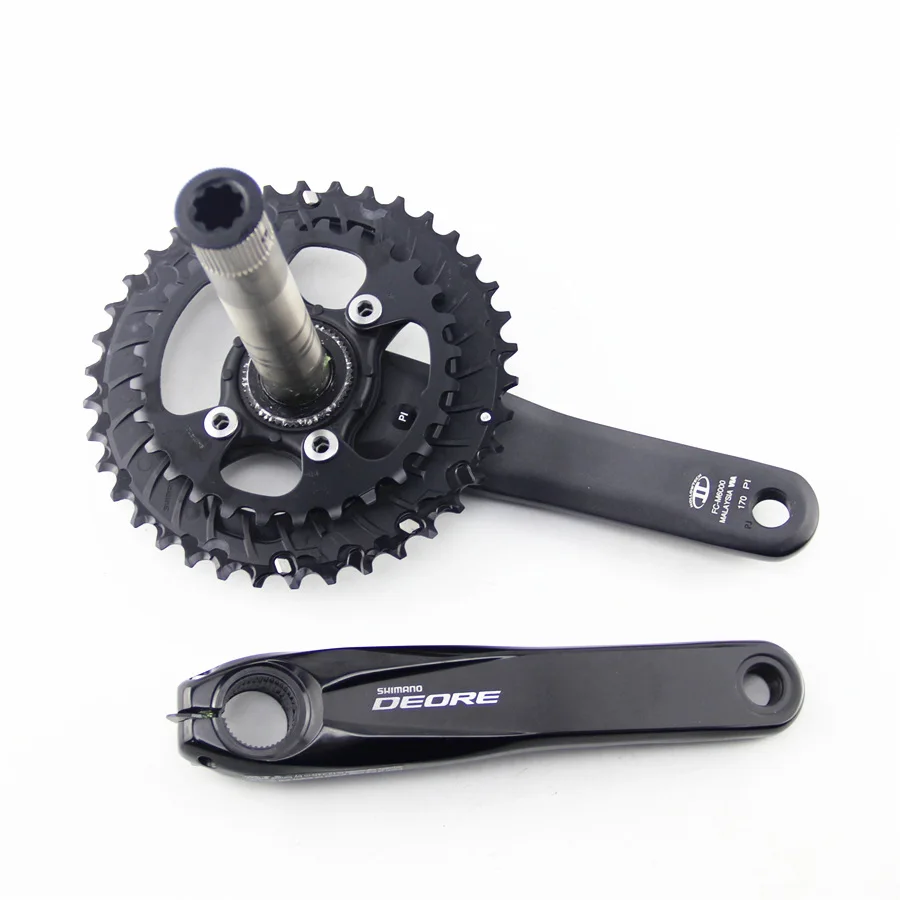 SHIMANO DEORE FC M6000 HOLLOWTECH II диаметра окружности болтов(M6000 2x10 3x10-Speed BB52 40-30-22T 28-38T 26-36T 170 мм 175 мм M610 диаметра окружности болтов
