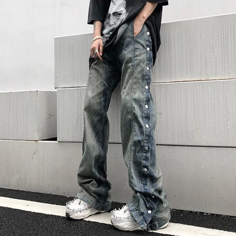 Jeans Men's Fashion Brand Hiphop streetwear designer jeans men breasted jeans high quality