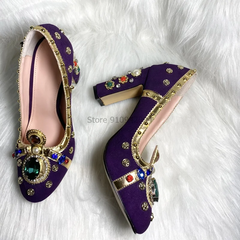 Туфли-лодочки женские на высоком массивном каблуке 6 см замшевые с круглым носком