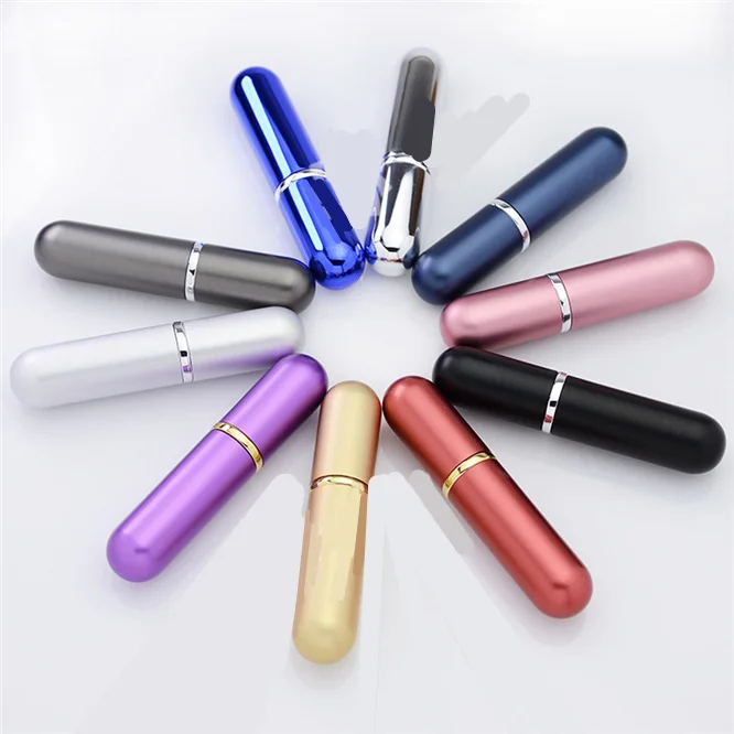 

5pcs Bottom-filled Mini Perfume Spray Bottles Metal Shell Spray Atomizer Portable Travel Perfume Storage Bottle Points Bottling