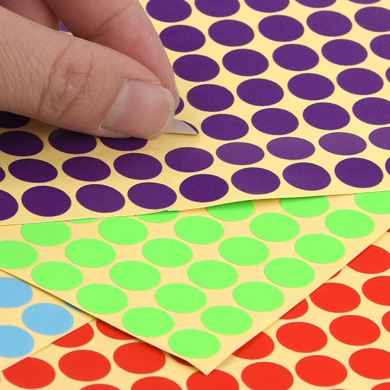 16 Цвета круглое пятно круги запечатывания стикер съемный ярлык для маркировки Dot