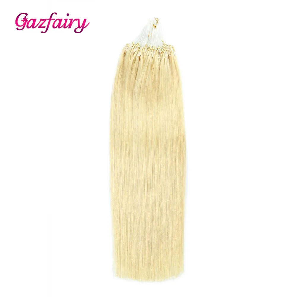 Gazfairy 16 &quot18&quot 20 &quot22&quot 1 г/локон 100 г прямые волосы на микро кольцах чистый цвет