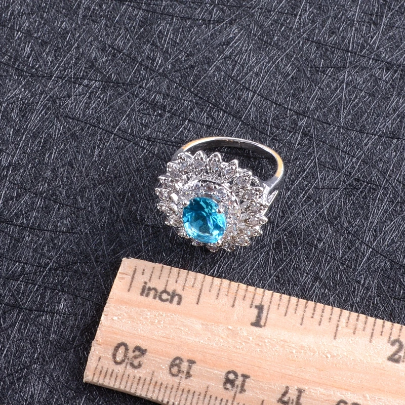 Женские серебряные сережки/Кольцо/Подвеска/ожерелье/Браслеты Gfit Box синие белые