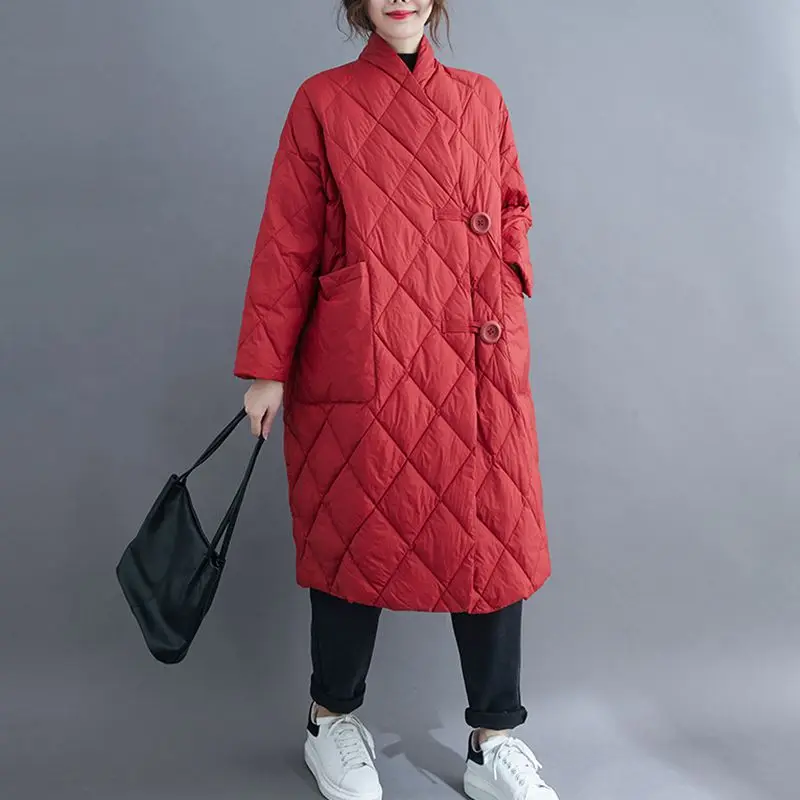 Зимняя женская длинная куртка размер 8XL 120 кг теплая Женская легкая пуховые парки