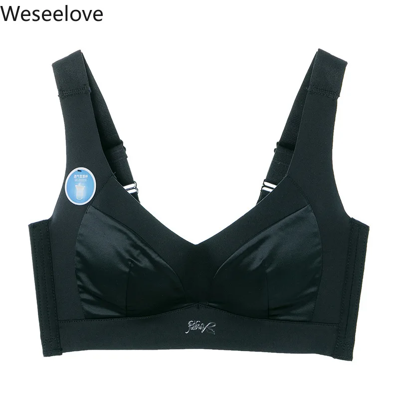

Weseelove Sexy Women Bralette Tops Non-Steel Ring Smooth Bra Vest Type Push Up Bra for Small Boobs Adjustable Underwear G02-2