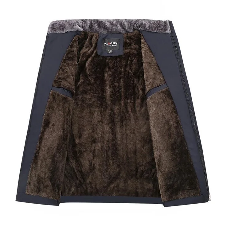 Теплая толстая зимняя мужская куртка повседневная одежда с воротником-стойкой