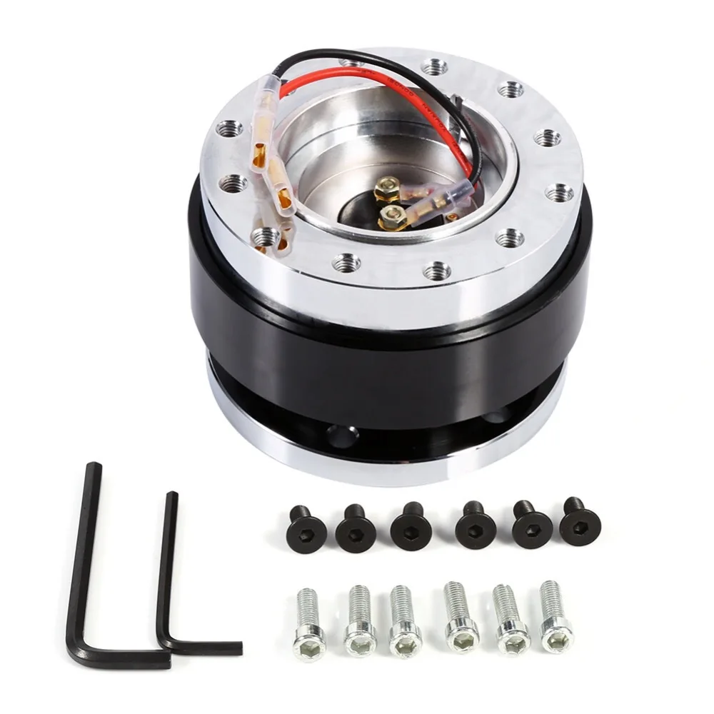 

Universal Car Auto Quick Release Steering Wheel Snap Off Hub Adapter Boss Kit Aluminum 6