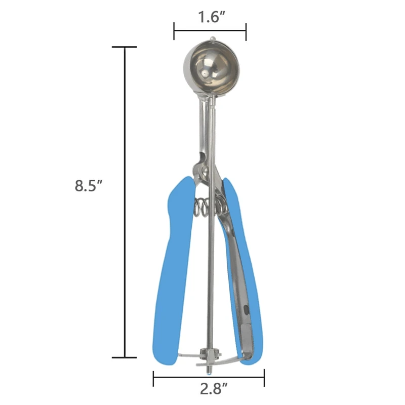 

Ice Cream Spring Spoon with Plastic Handle Thick Stainless Steel Comfortable and Durable Ball Scoop