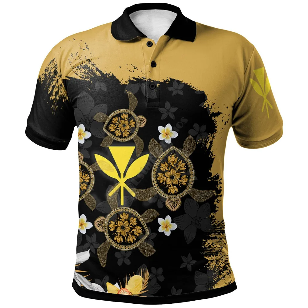 

Hawaii Polo Shirt Plumeris Turtle 3D Printed Polo Shirt Men Women Short Sleeve Summer T-shirt