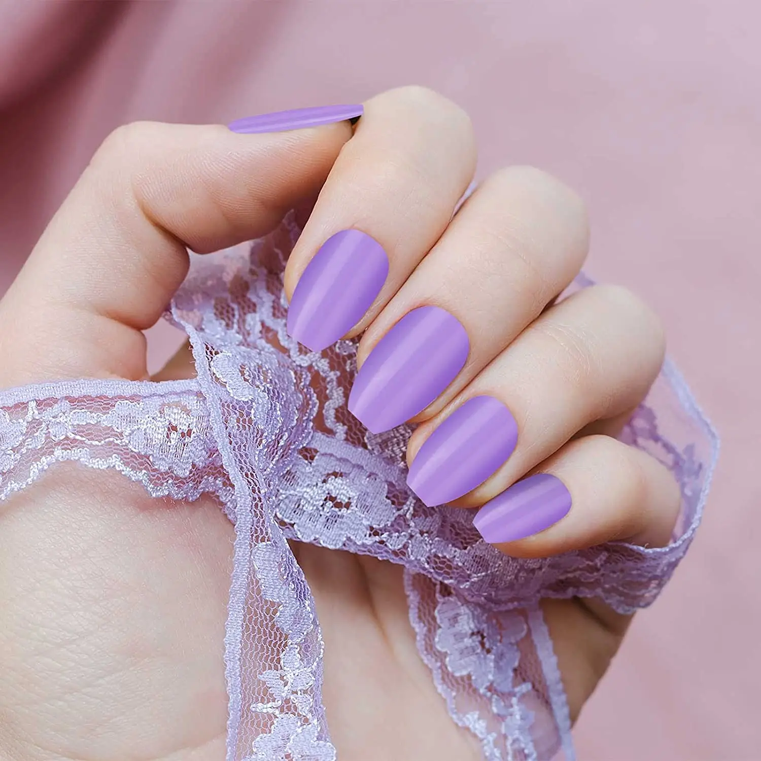 

1440 Pcs 60 Sets Short Ballerina Coffin Press on Nails Medium Square False Nails Short Square Fake Nails Tips Full Cover Nails