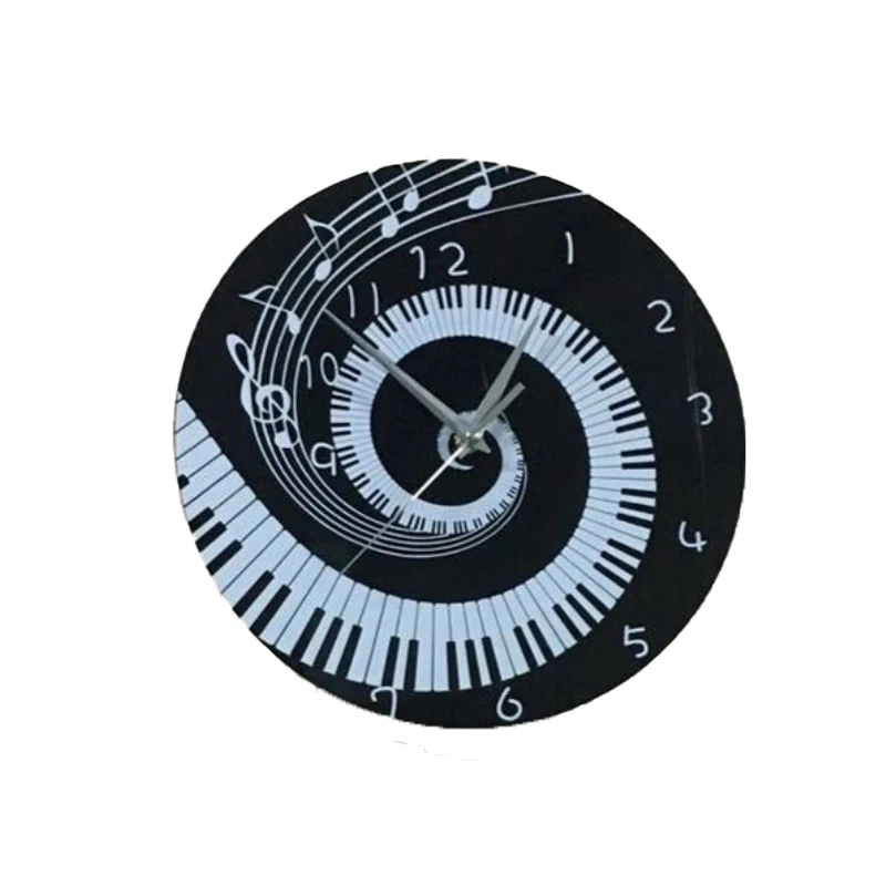 Креативные акриловые настенные часы для гостиной черно-белые с клавиатурой