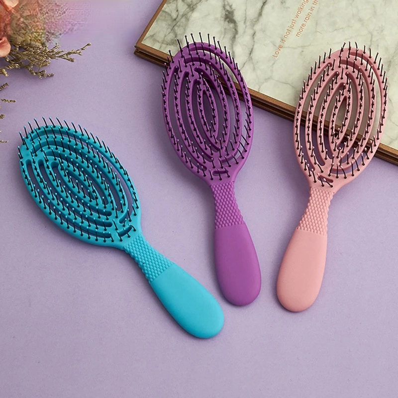 

Hollow Wide Tooth Comb Female Plastic Shape Sparerib Comb Hair Comb Scalp Massage Comb