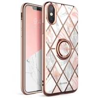 i blason for iphone xs max case cosmo snap slim marble cover with built in rotatable ring holder kickstand support car mount