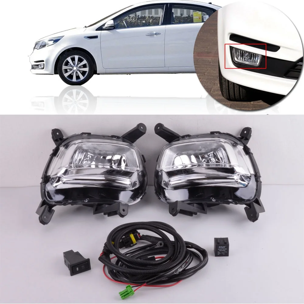 CAPQX переднего бампера Туман светильник с печатной платой провод для KIA Rio K2 2015 2016