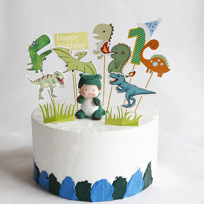 1 комплект динозавр кекс пики милый тираннозавр торт Toppers для ребенка первый день