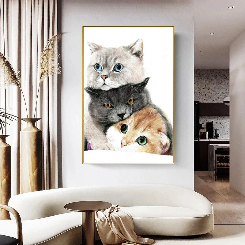 

Modern Art Canvas Printing Three Cats Canvas Painting Posters and Prints Wall Picture Child Room Pecor Home Pecoration Paintings