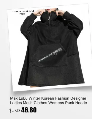 Max LuLu Korean Fashion Ladies Punk Streetwear Womens Thicken Fur Hooded Hoodies Casual Warm Sweatshirts Winter Clothing