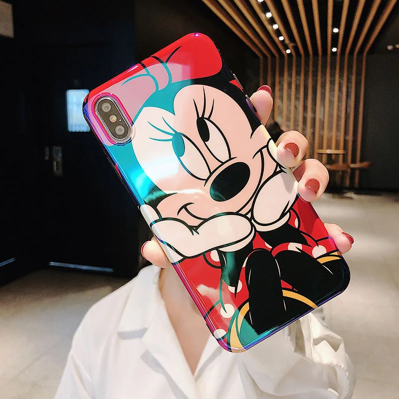 Милый мягкий чехол для телефона с Микки и Минни для iphone Xr Xs Max X 6 6S 7 8 Plus, чехол для мобильного телефона