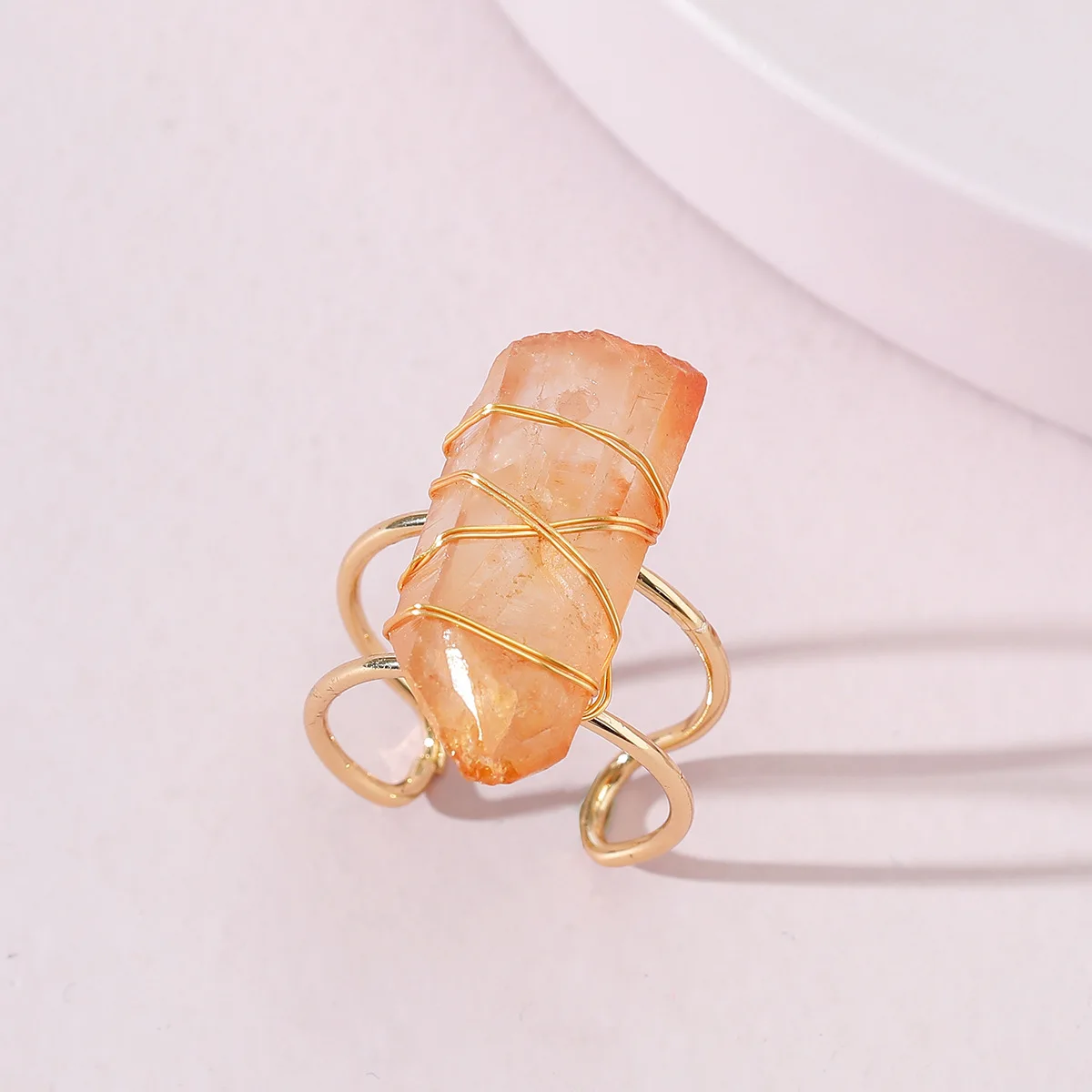 Boho Style Women Natural Quartz Druzy Stone Arrowhead Rings New Fashion Statement Ring Jewellery | Украшения и аксессуары