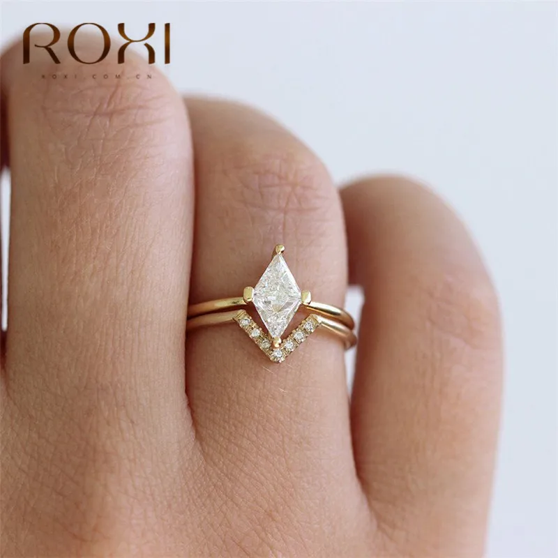 ROXI Мода Роскошный белый Хрустальный циркониевый обручальные кольца для женщин горный хрусталь обещание на помолвку кольцо ювелирные изделия палец кольцо подарки