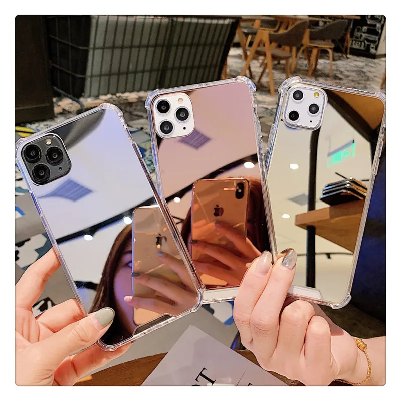 Чехол-накладка для iPhone 12 11 Pro Max X XR XS 7 8 6 Plus SE2 зеркальный противоударный | Мобильные