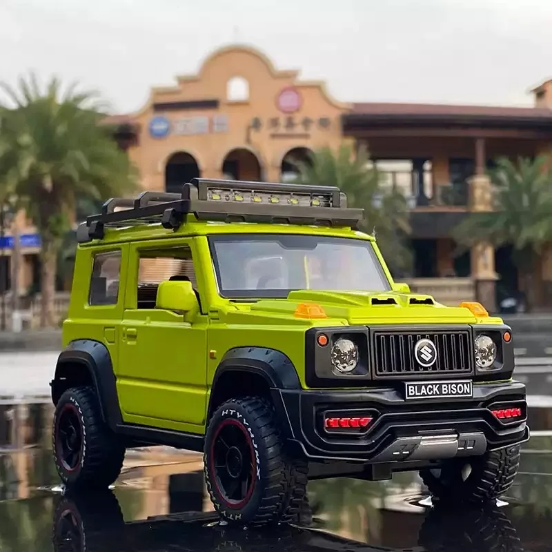 

1:18, модель автомобиля SUZUKI Jimny из сплава, имитация внедорожника, литье под давлением, металлическая игрушка-оптика, аксессуары для автомобиля