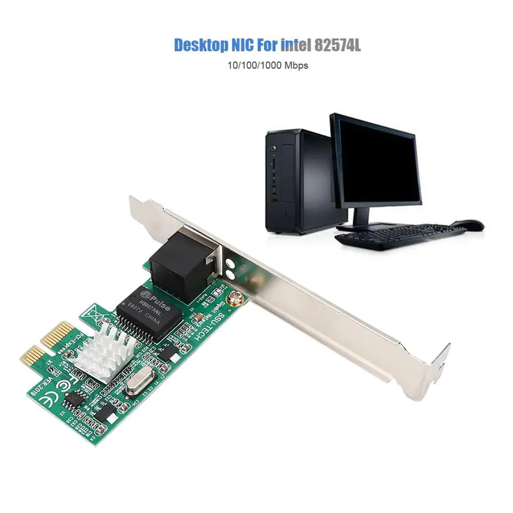 Настольный компьютер PCI E Gigabit LAN NIC Ethernet Сетевая карта для intel 82574L SU LI82574 M1|Сетевые