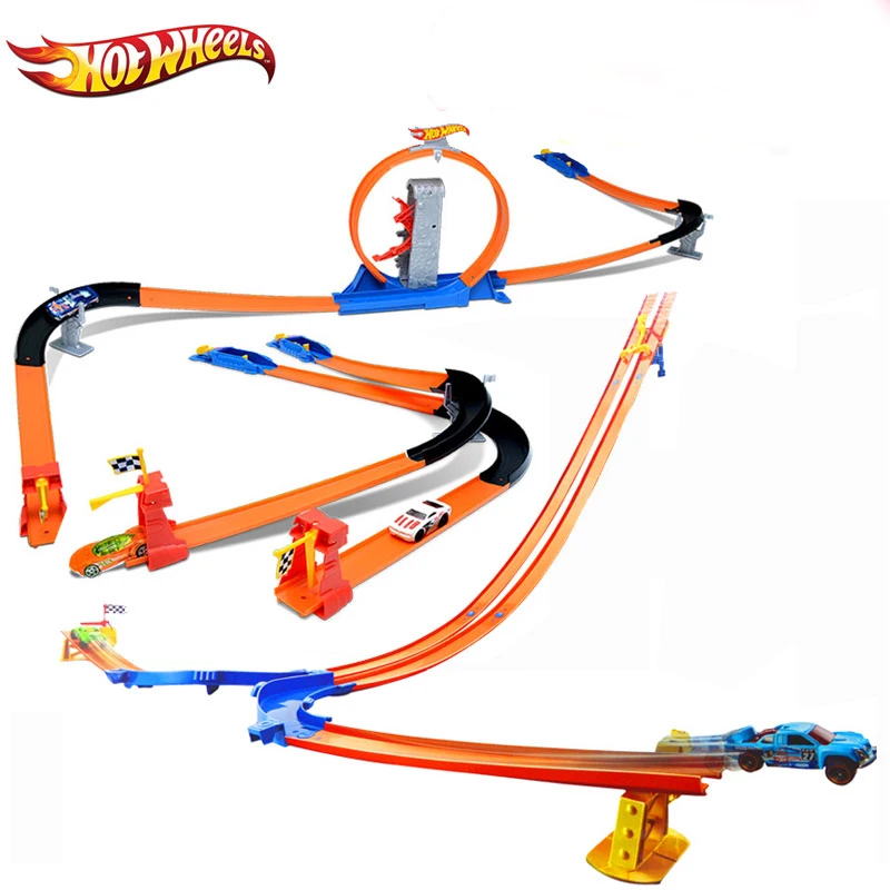 Hotwheels ECL 3 in 1 аксессуары для треков модель автомобиля поезд дети пластиковые