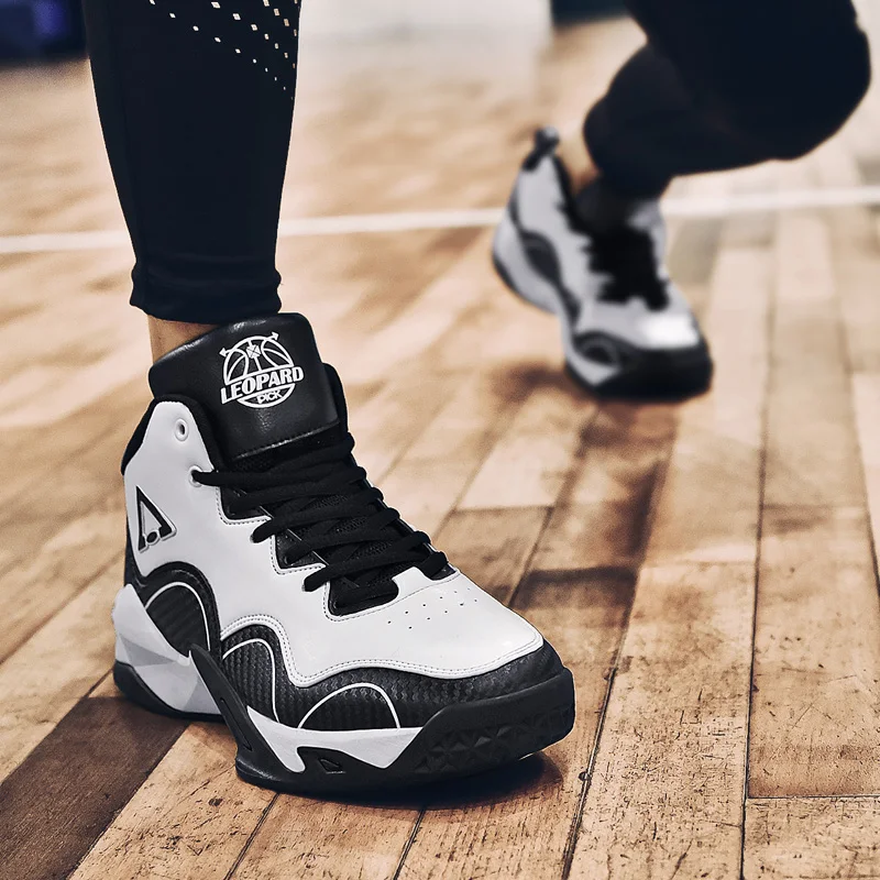 Профессиональные мужские баскетбольные кроссовки кожаные со звездами