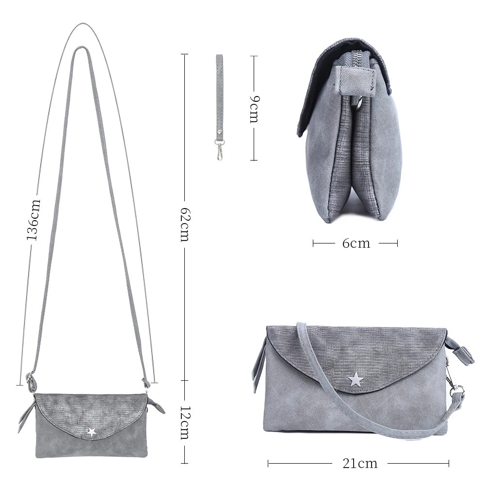 KUINIU Клатчи из искусственной кожи с рисунком звезды женские сумки через плечо 2019