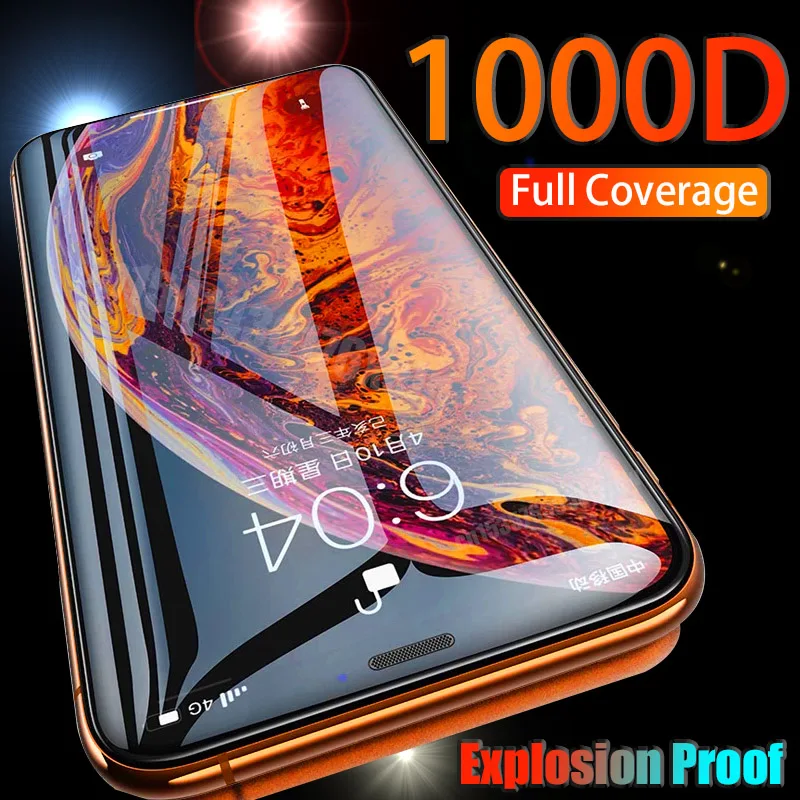 

1000D Full Cover Tempered Glass For iPhone 12 Pro Max 11 12Mini Screen Protector On 11Pro Max XR X XS 8 7 6 S 6 Plus Accessories