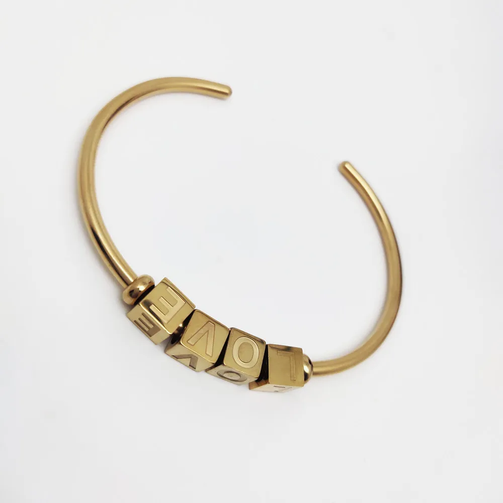 

Браслет из нержавеющей стали с бусинами на заказ, ювелирные изделия для женщин