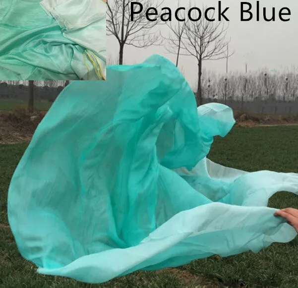 Peacock Blue Самая дешевая цена, подгонянные шелковые вуали для танца живота, шарф, шаль, градиент, 200 см, 250 см, 270 см, 300 см - Цвет: Peacock Blue