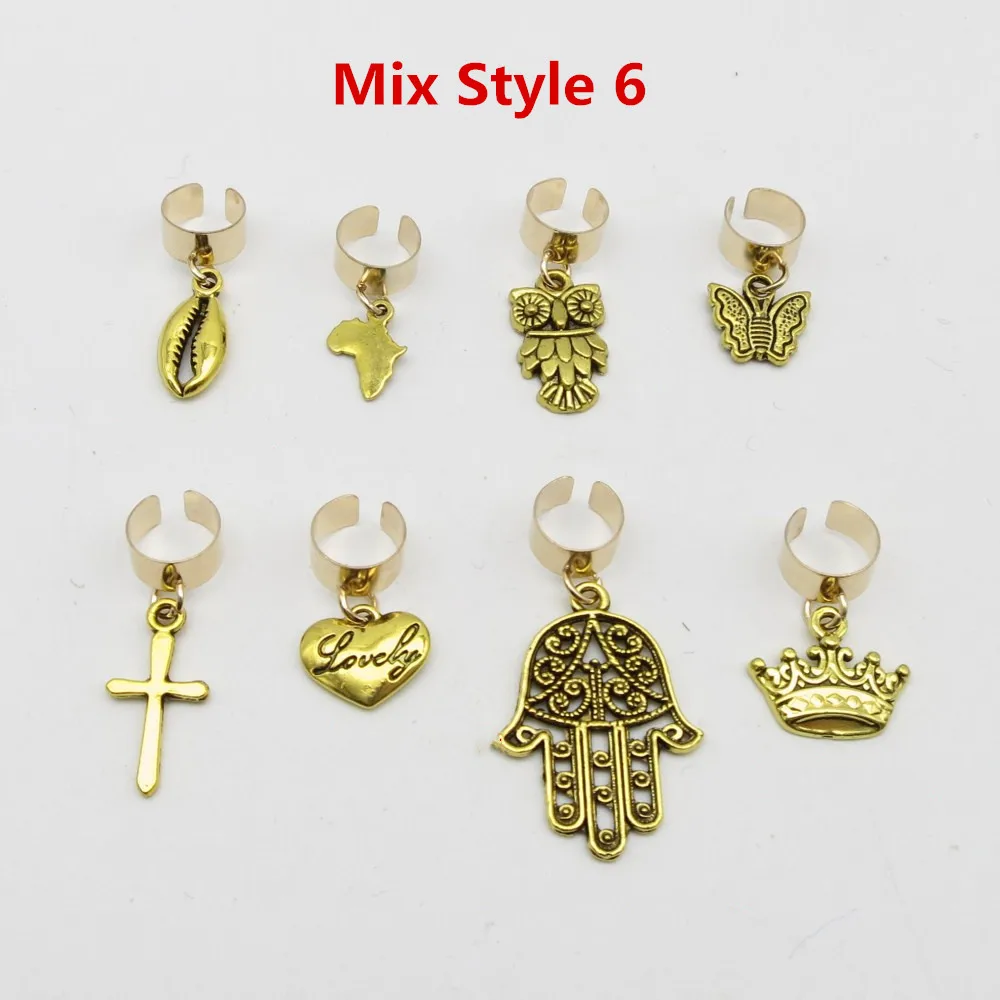 8 шт./упак. Золотая Регулируемая коса для волос dread dreadlock бусины клипсы браслеты