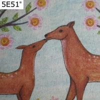 cotton and linen cloth hand dyed cloth decorative painting hand painted meal mat notebook cover mother and child deer