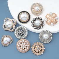 10pcs metal pearl buttons round cashmere sweater coat small fragrance retro decorative accessories female buttons