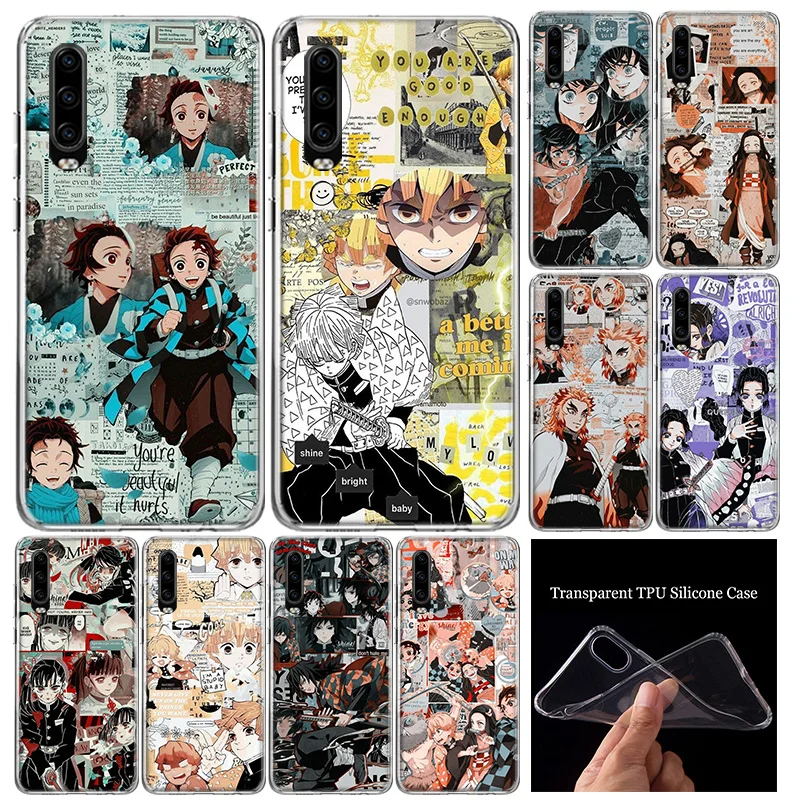 Горячий рассекающий демонов Kimetsu No Yaiba Мягкий силиконовый чехол для телефона Huawei