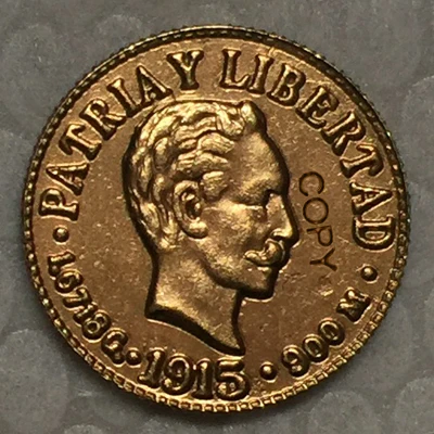 24-K Gola-покрытием США 1915 1 доллар копия монет 15 мм | Дом и сад