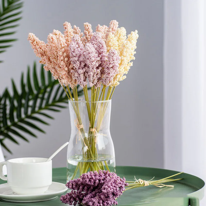 

6 pcs /Bundle Artificial Flower PE Lavender Cheap Wholesale Plant Wall Decoration Bouquet Material Manual Diy Vases for Home